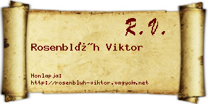 Rosenblüh Viktor névjegykártya